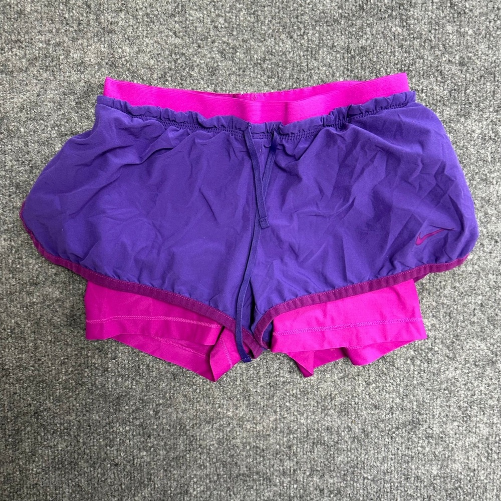 Nike Shorts Womens Size XS Purple Pink Dri-Fit 2-in-1 Layered Athletic Running